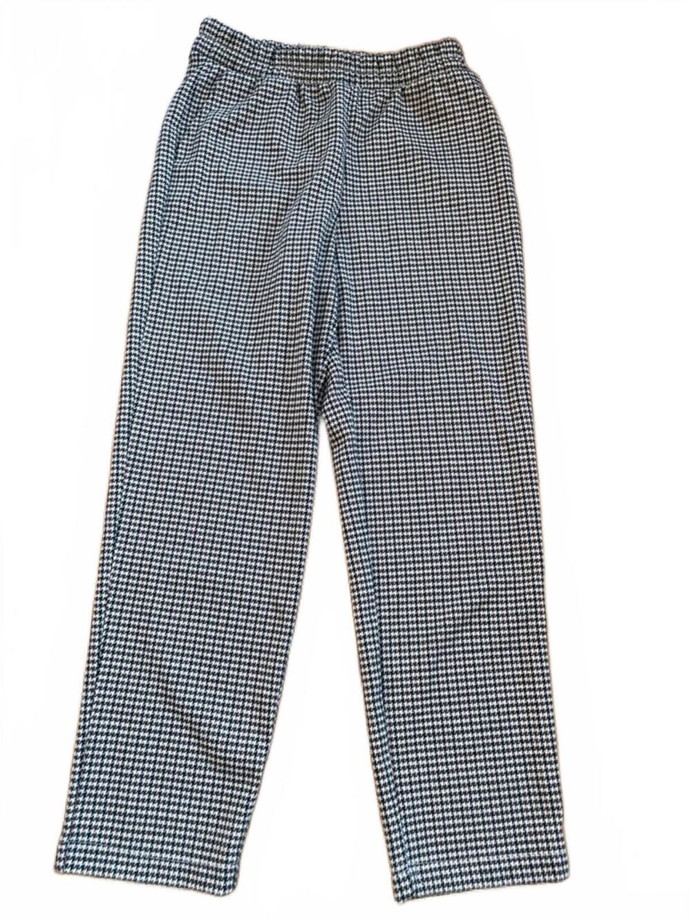 A New Day Houndstooth Pull-On Straight Leg Pants Brown Black Cream Size S